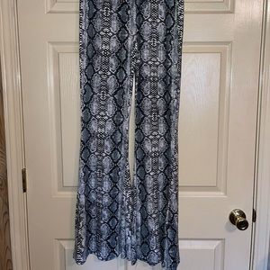 boutique snakeskin flare pants